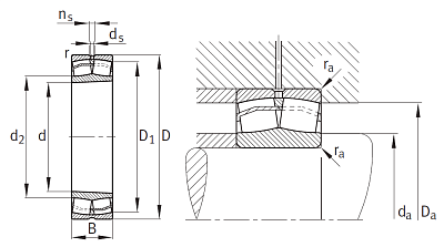 Сферический роликовый подшипник 22211 E1 XL K