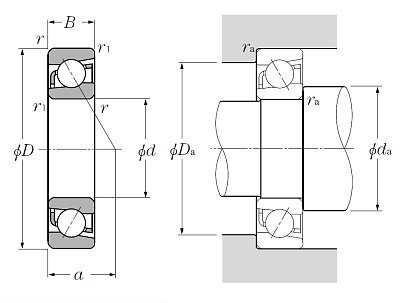 Однорядный шариковый подшипник 7200