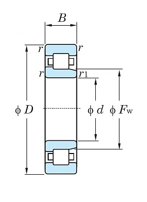 Роликовый цилиндрический подшипник NJ 2305
