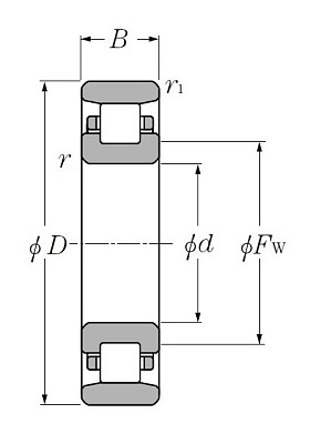 Роликовый цилиндрический подшипник N 314