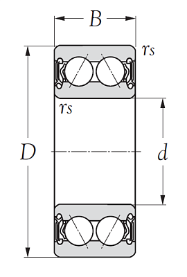 Двухрядный шариковый подшипник 5206 2RS