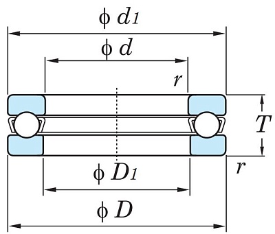 Упорный шариковый подшипник 51103 MG