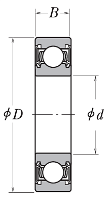 Однорядный шариковый подшипник 6314 DDU C3 E