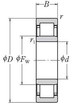 Роликовый цилиндрический подшипник NU 313 W C3