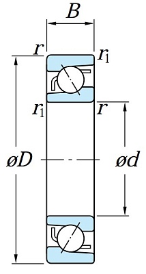 Однорядный шариковый подшипник 7314 B (66314)