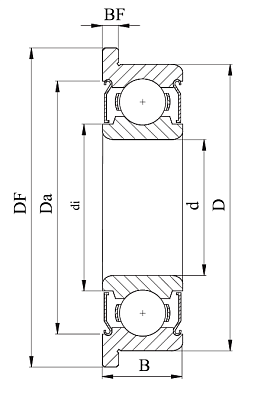 Подшипник с фланцем на наружном кольце F 623 ZZ SS