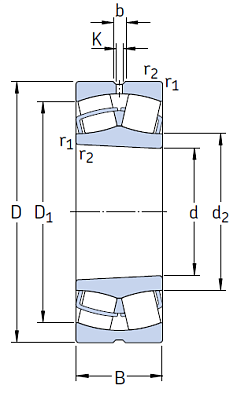 Сферический роликовый подшипник 22215 EK