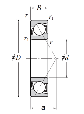 Однорядный шариковый подшипник 7010 AW