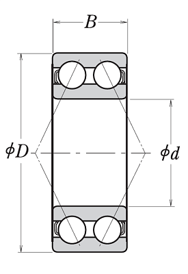 Двухрядный шариковый подшипник 3203 B2ZRTNG