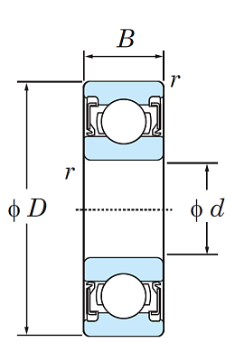 Миниатюрный подшипник 628 ZZ