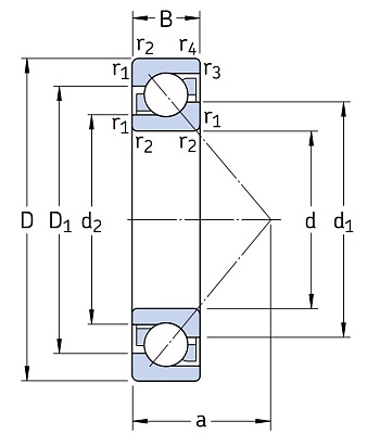 Однорядный шариковый подшипник 7203 BE-2RZP