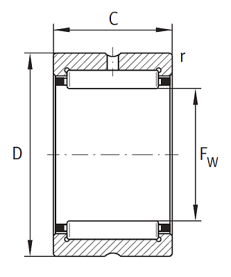Игольчатый подшипник NK 16/20